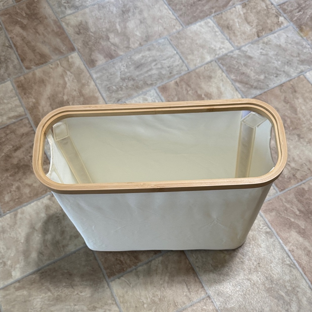 Bamboo and White Toilet Paper Storage/Bathro Storage - Picture 2 of 3